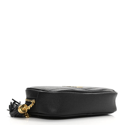Saint Laurent Grain De Poudre Matelasse Monogram Mini Lou Camera Bag Black 4 of 11