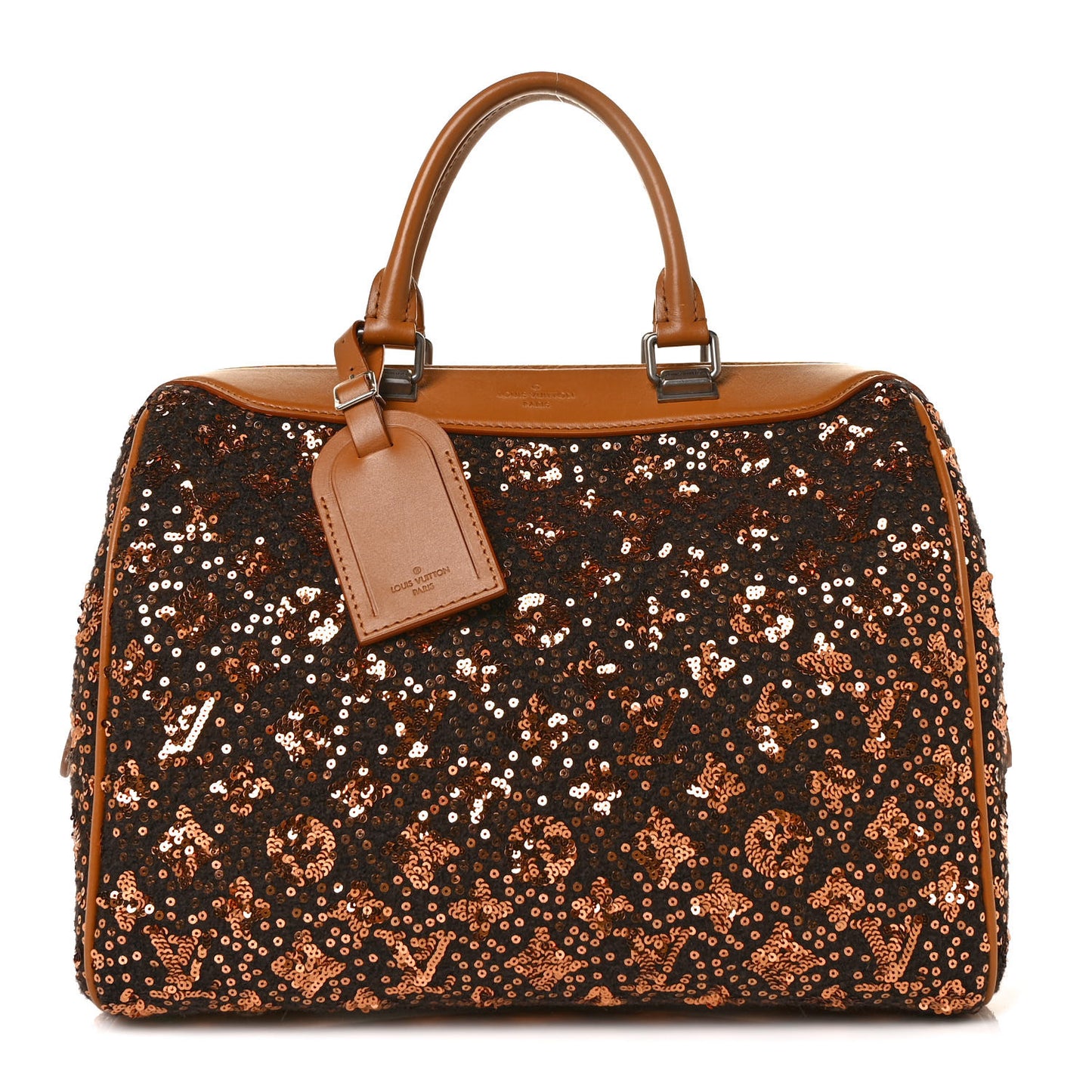 Sequin Monogram Sunshine Express Speedy Gold