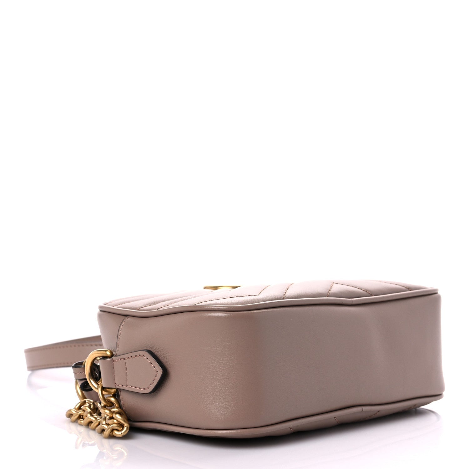 Gucci Calfskin Matelasse Mini GG Marmont Chain Shoulder Bag Porcelain Rose 4 of 11