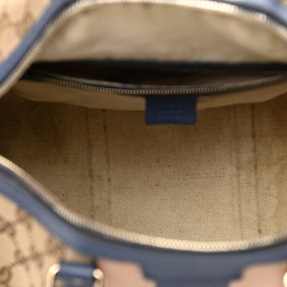 Gucci Monogram Vintage Web Medium Boston Blue 4 of 16