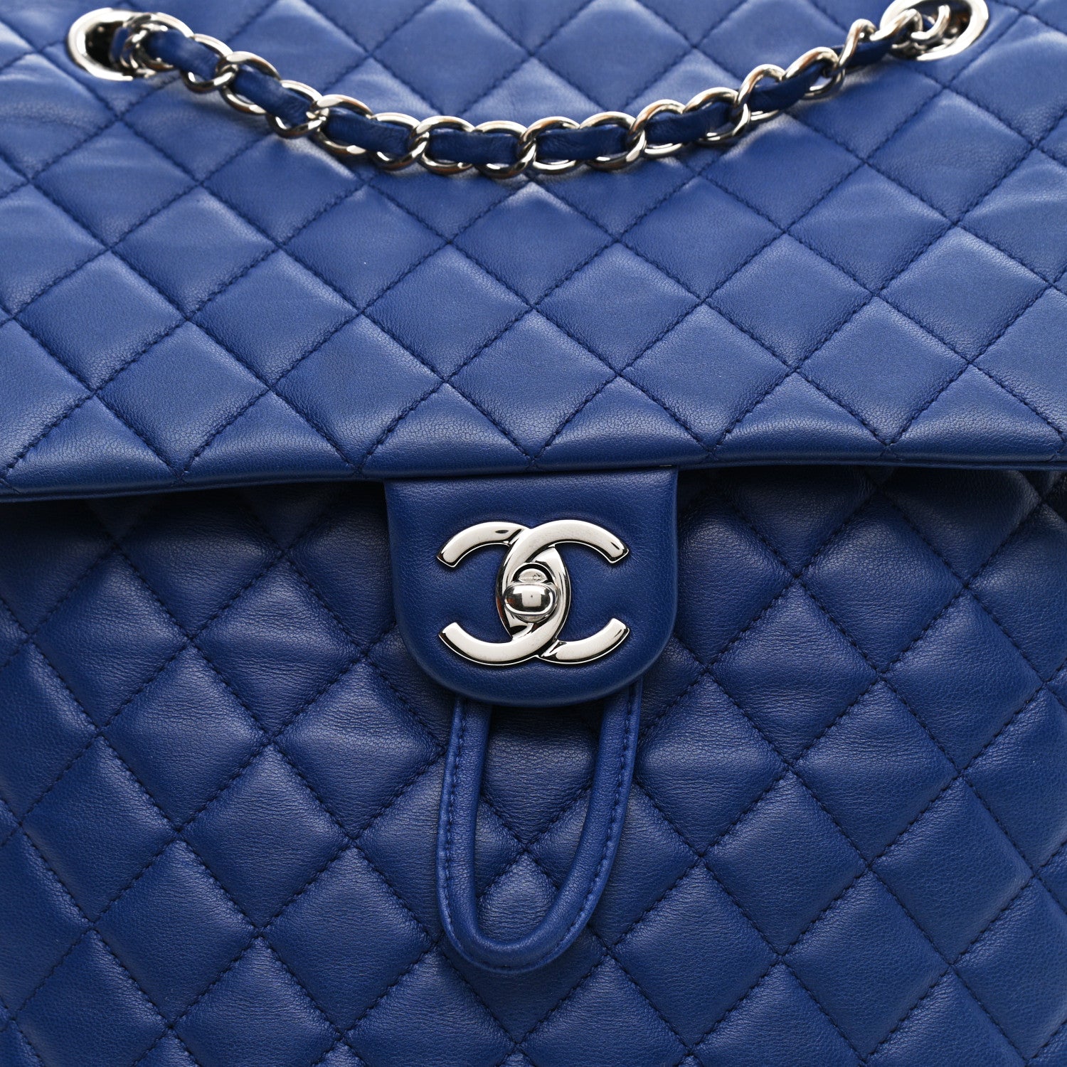 Chanel Lambskin Quilted Large Urban Spirit Backpack Blue 8 of 10
