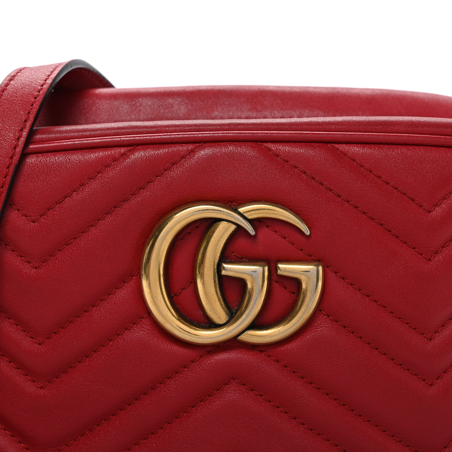 Gucci Calfskin Matelasse Small GG Marmont Chain Shoulder Bag