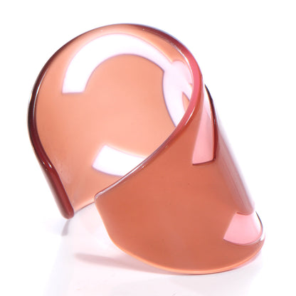 Chanel Resin CC Cuff Brown Pink 3 of 4