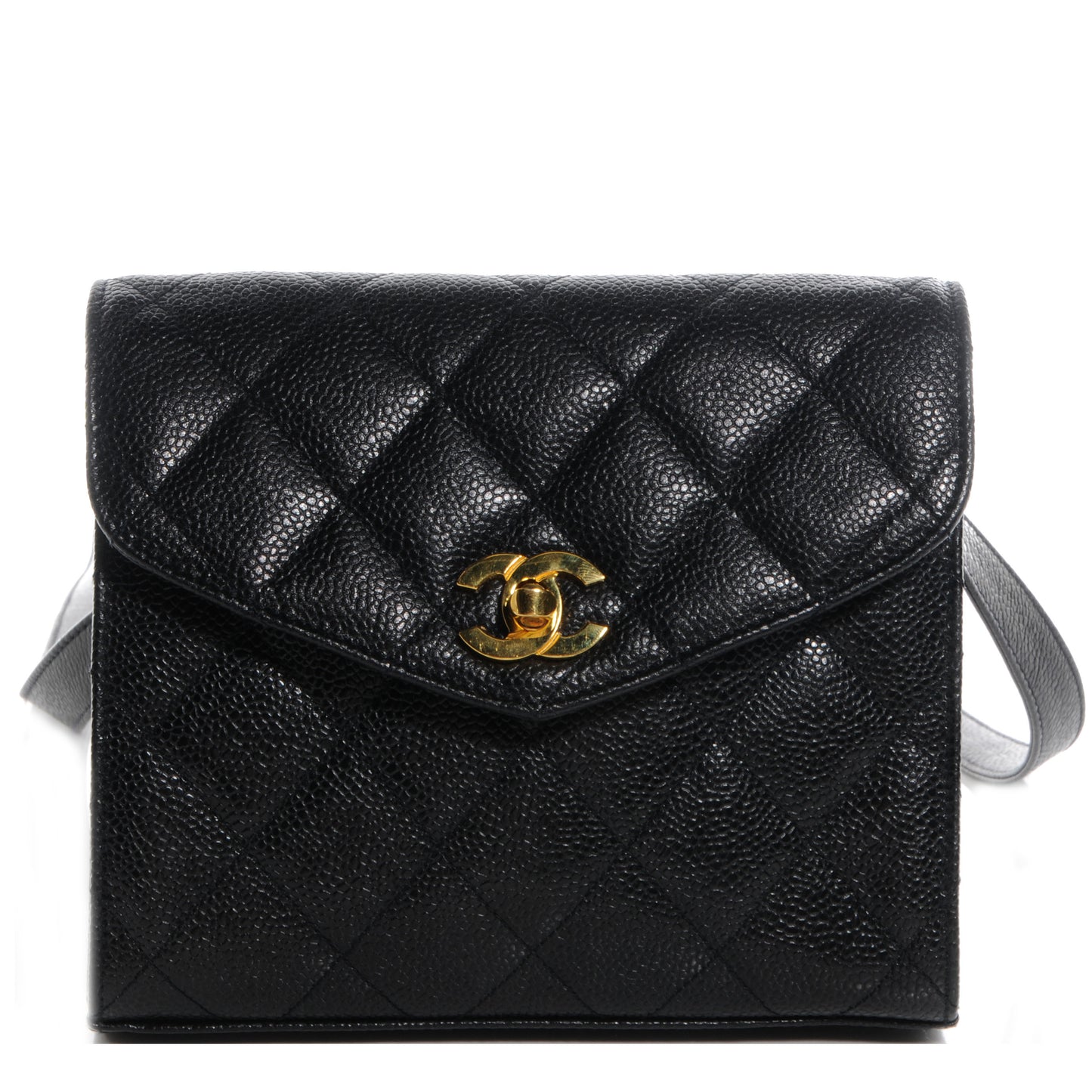 Caviar Crossbody Flap Bag Black