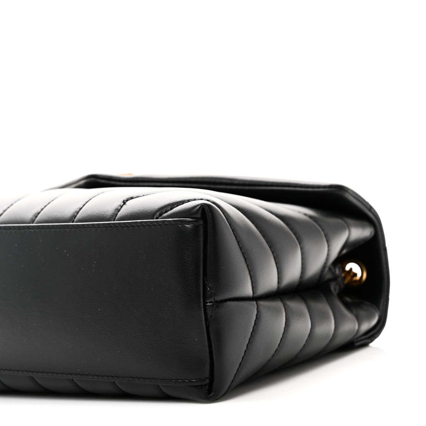 Calfskin Y Quilted Monogram Small Loulou Chain Satchel Black
