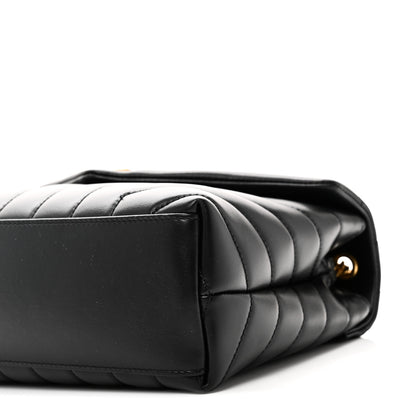 Saint Laurent Calfskin Y Quilted Monogram Small Loulou Chain Satchel Black 10 of 11