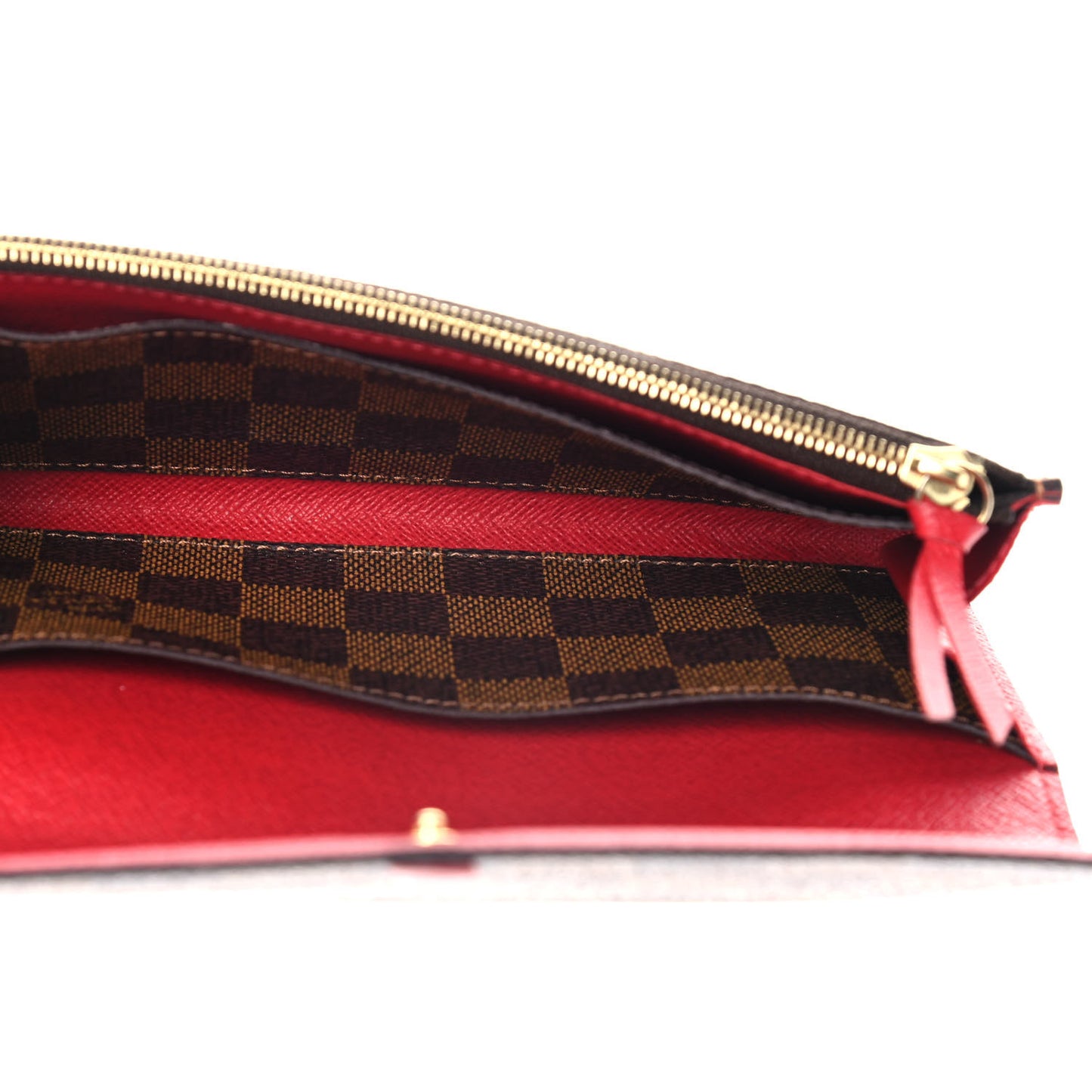Damier Ebene Emilie Wallet Red