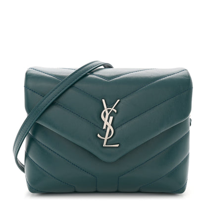 Saint Laurent Calfskin Y Quilted Monogram Toy Loulou Satchel Dark Turquoise 1 of 11