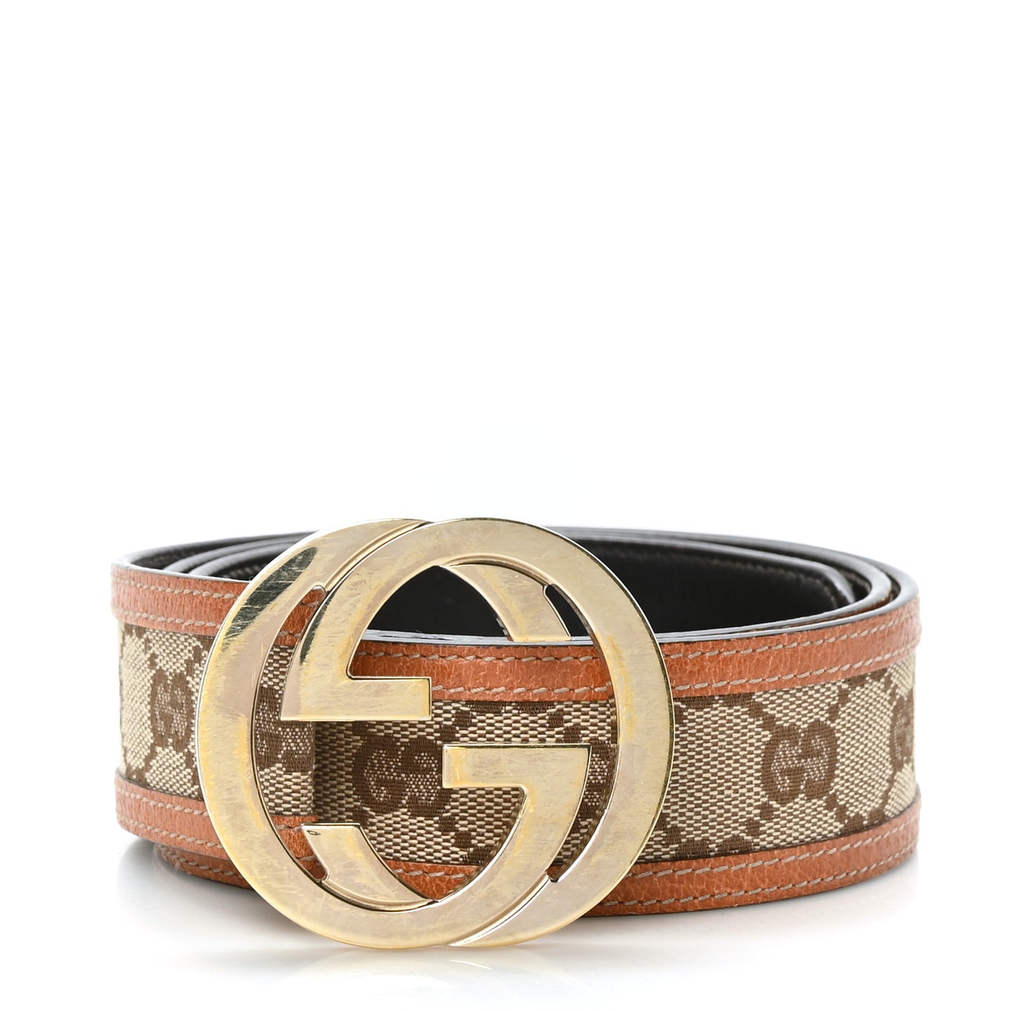 Monogram Interlocking G Belt 85 34 Light Brown