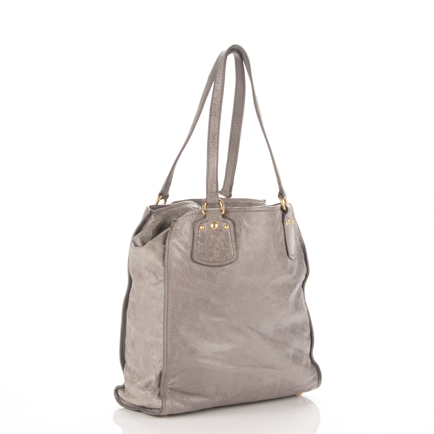 Vitello Lux Gathered Tote Nube