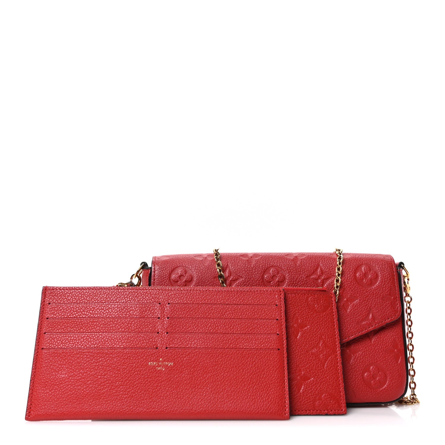 Louis Vuitton Empreinte Pochette Felicie Chain Wallet Scarlet 3 of 11