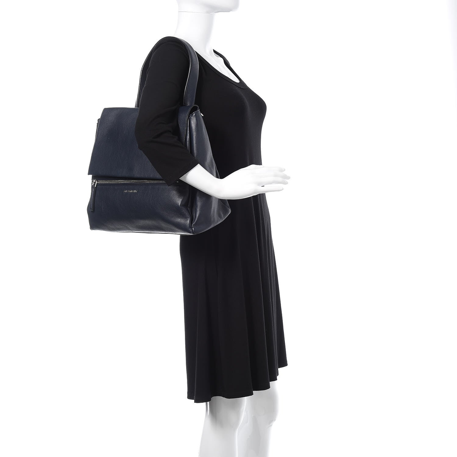 Givenchy Waxy Grained Calfskin Medium Pandora Pure Flap Bag Night Blue 2 of 15