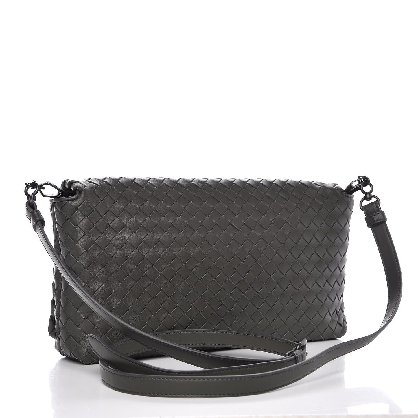 Nappa Intrecciato Dahlia Clutch Crossbody Light Grey