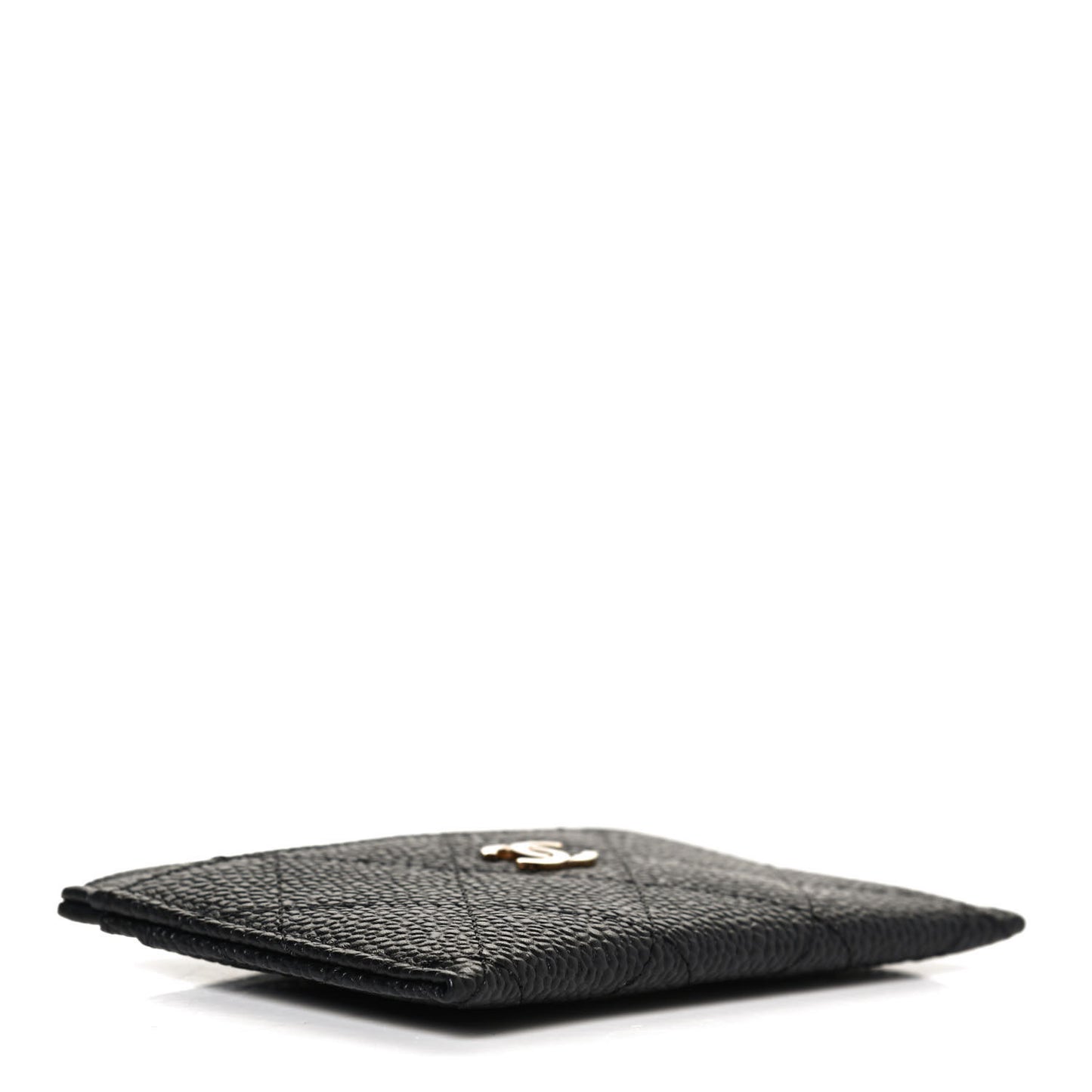 Caviar Quilted Card Holder Black