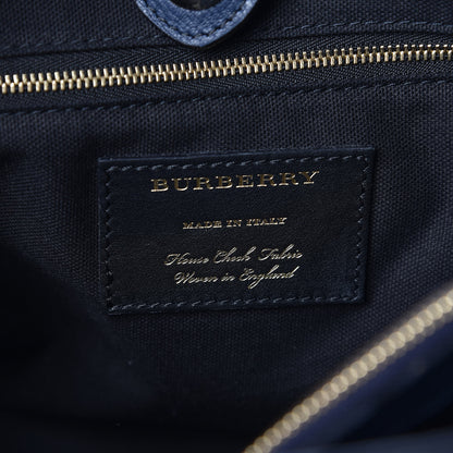 Burberry Grainy Calfskin House Check Medium Banner Tote Ink Blue 9 of 10