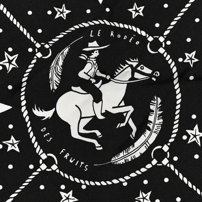 Hermes Silk Le Rodeo Des Fruits Bandana Scarf 55 Black White 5 of 5