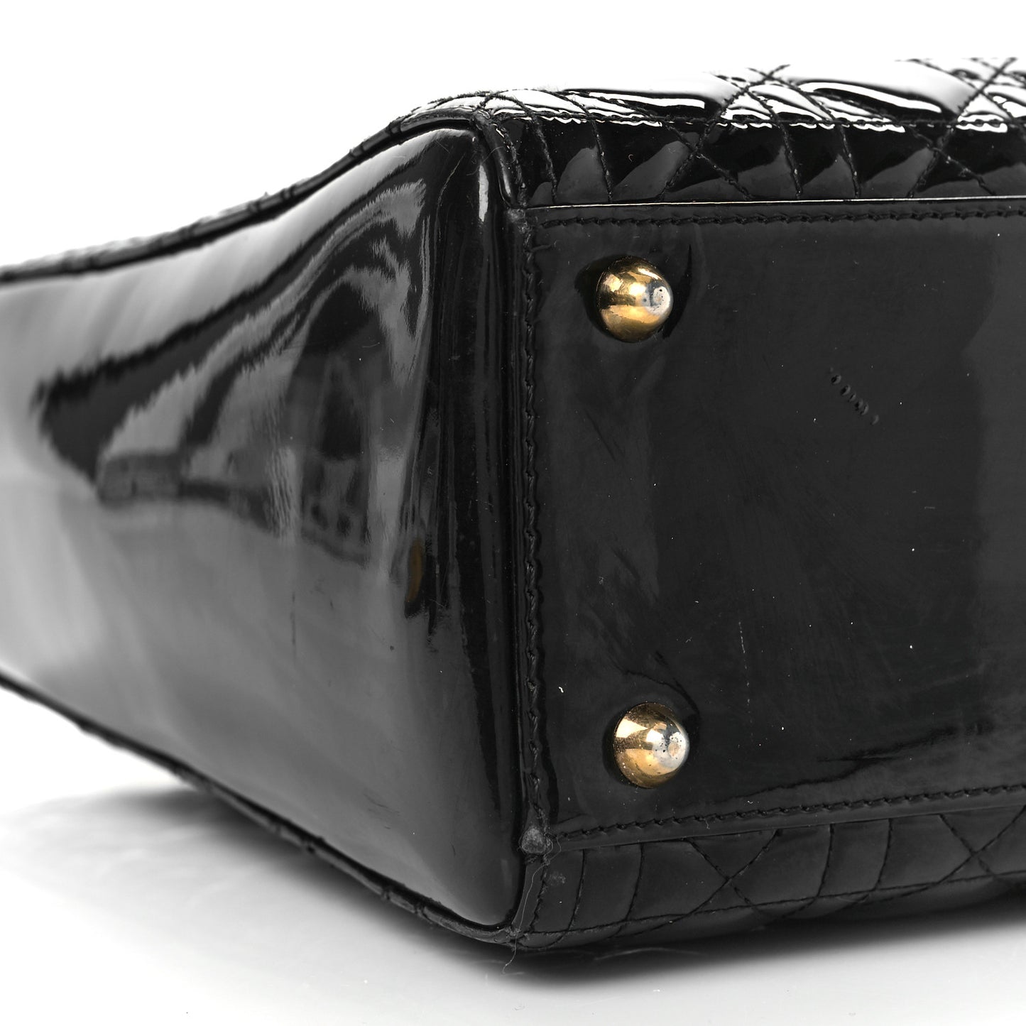 Patent Cannage Large Lady Dior Black