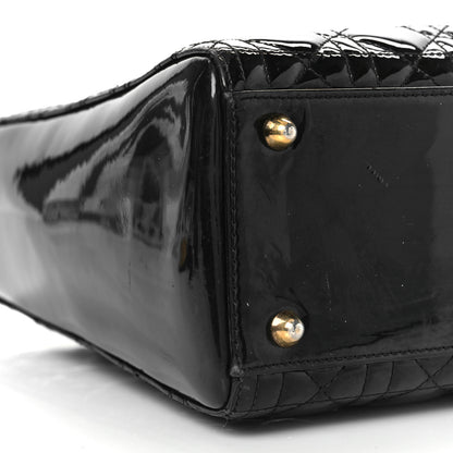 Christian Dior Patent Cannage Large Lady Dior Black 8 of 11