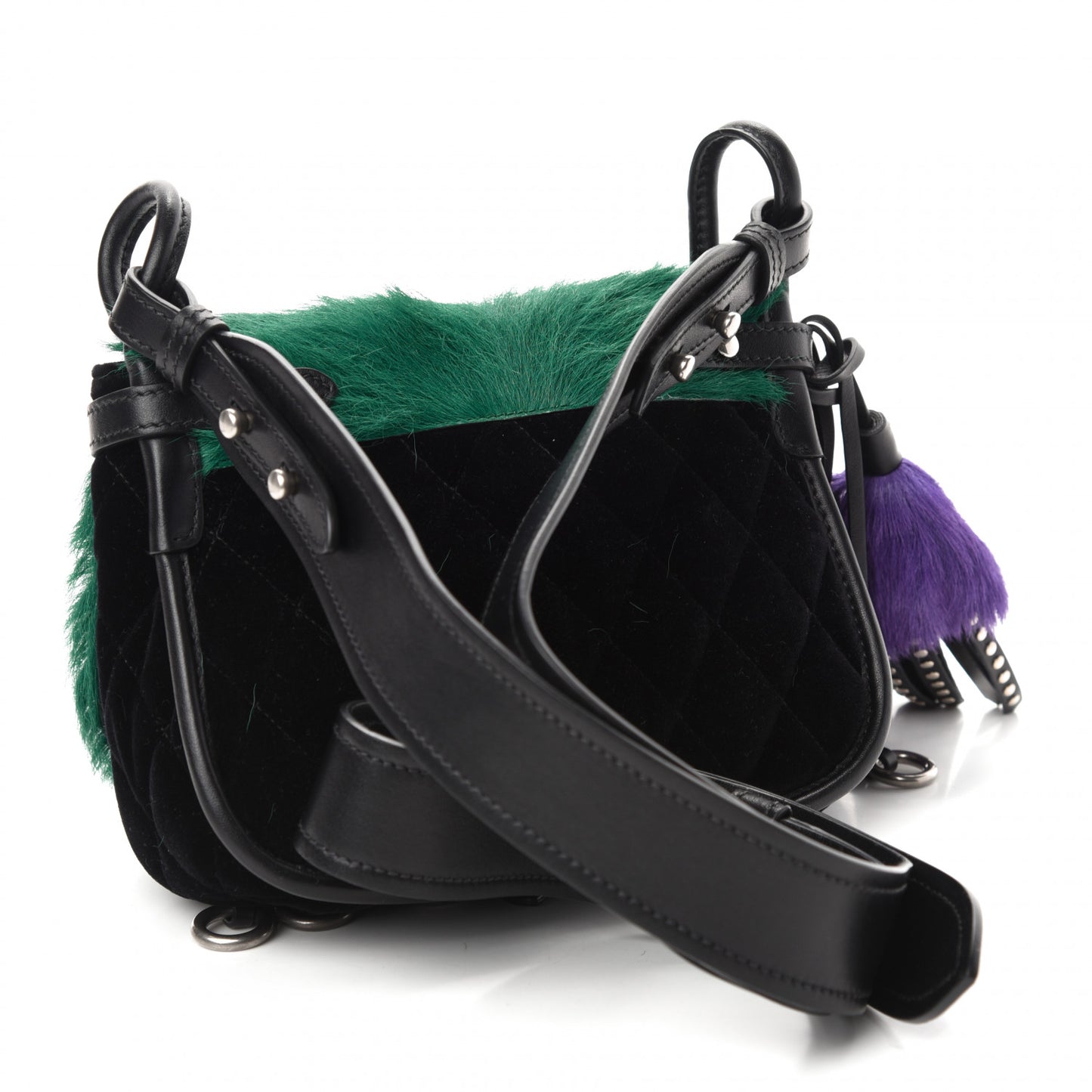 Cavallino Velluto Corsaire Antic Crossbody Bag Biliardo Black