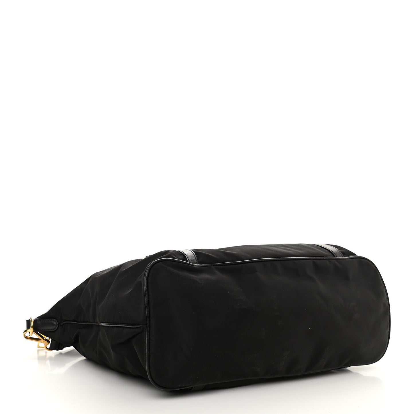 Saffiano Tessuto Nylon Logo Shopping Tote Black