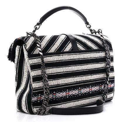 Saint Laurent Berber Chevron Tassel Monogram Large College Bag Black 3 of 10