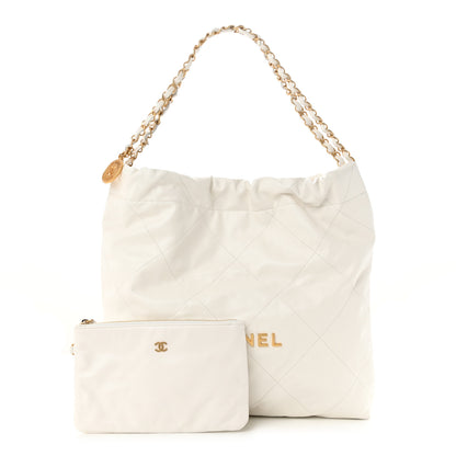 Chanel Shiny Calfskin Quilted Chanel 22 White 1 of 12