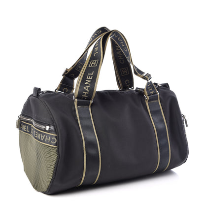 Chanel Nylon Sport Duffle Black Green 3 of 9