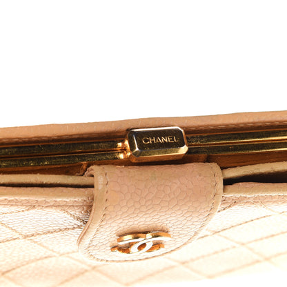 Chanel Caviar Diamond Stitched French Wallet Beige 10 of 15