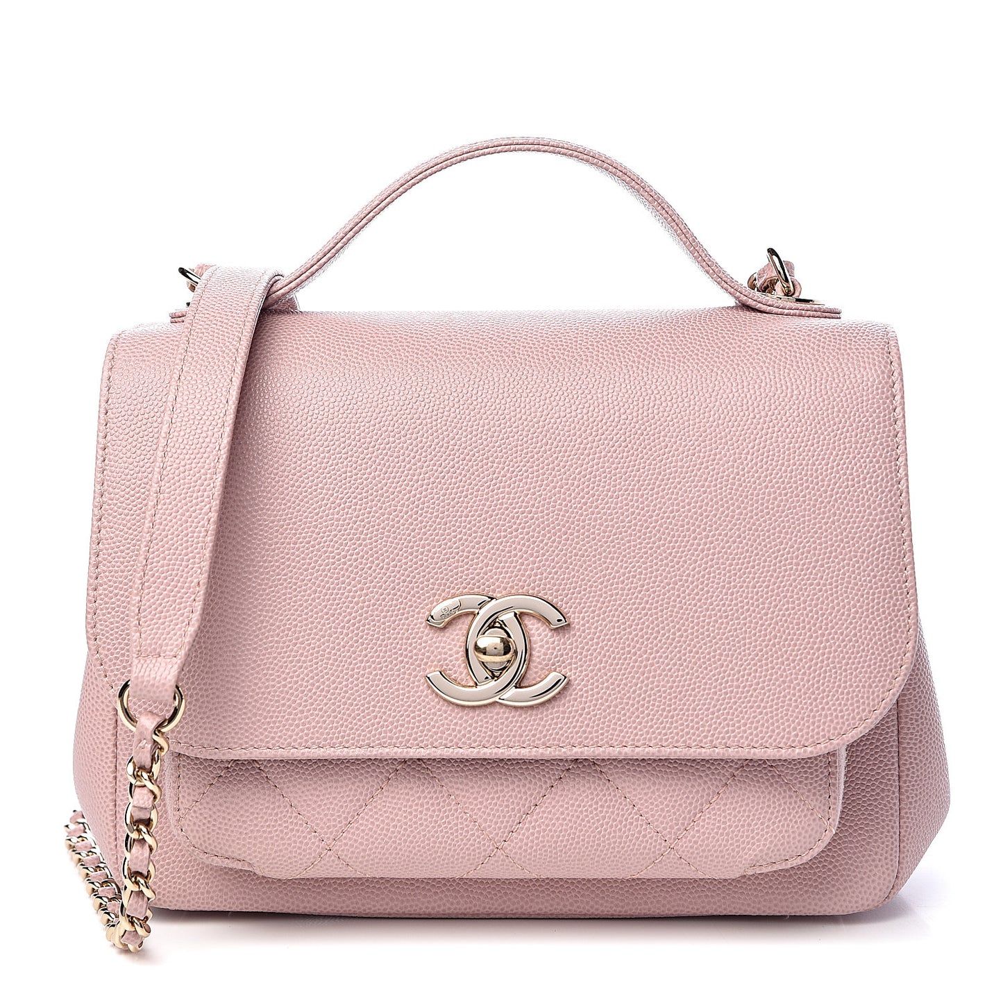 Caviar Quilted Small Business Affinity Flap Light Pink