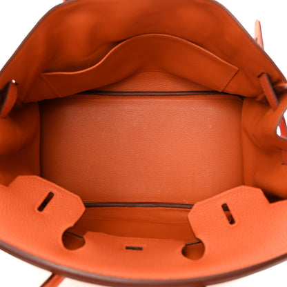 Hermes Taurillon Clemence Birkin 30 Orange 5 of 22