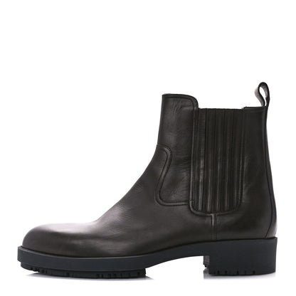Hermes Calfskin Mens Chelsea Ankle Boots 44 Black 1 of 10
