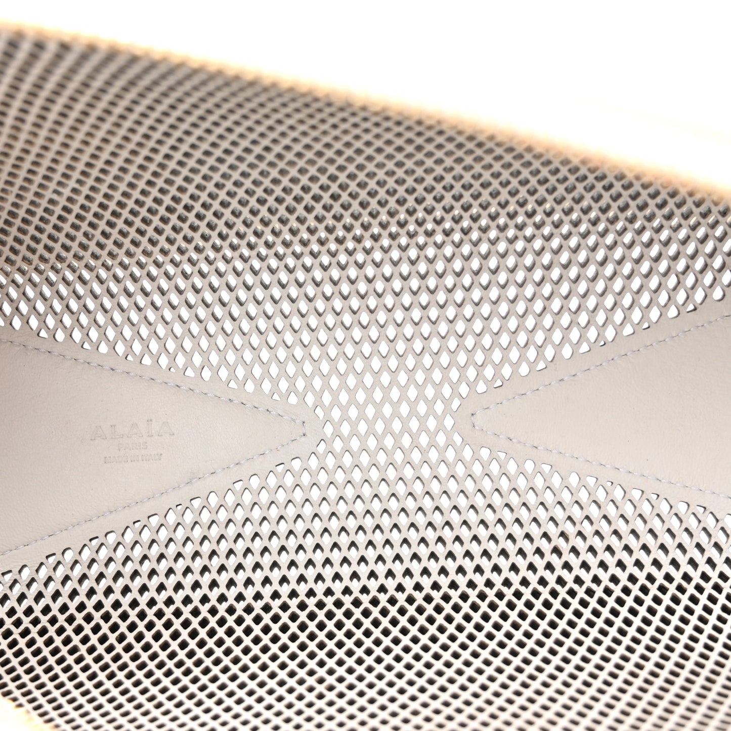 Fishnet Calfskin Laser Cut Medium Le Teckel Bag Blanc Optique