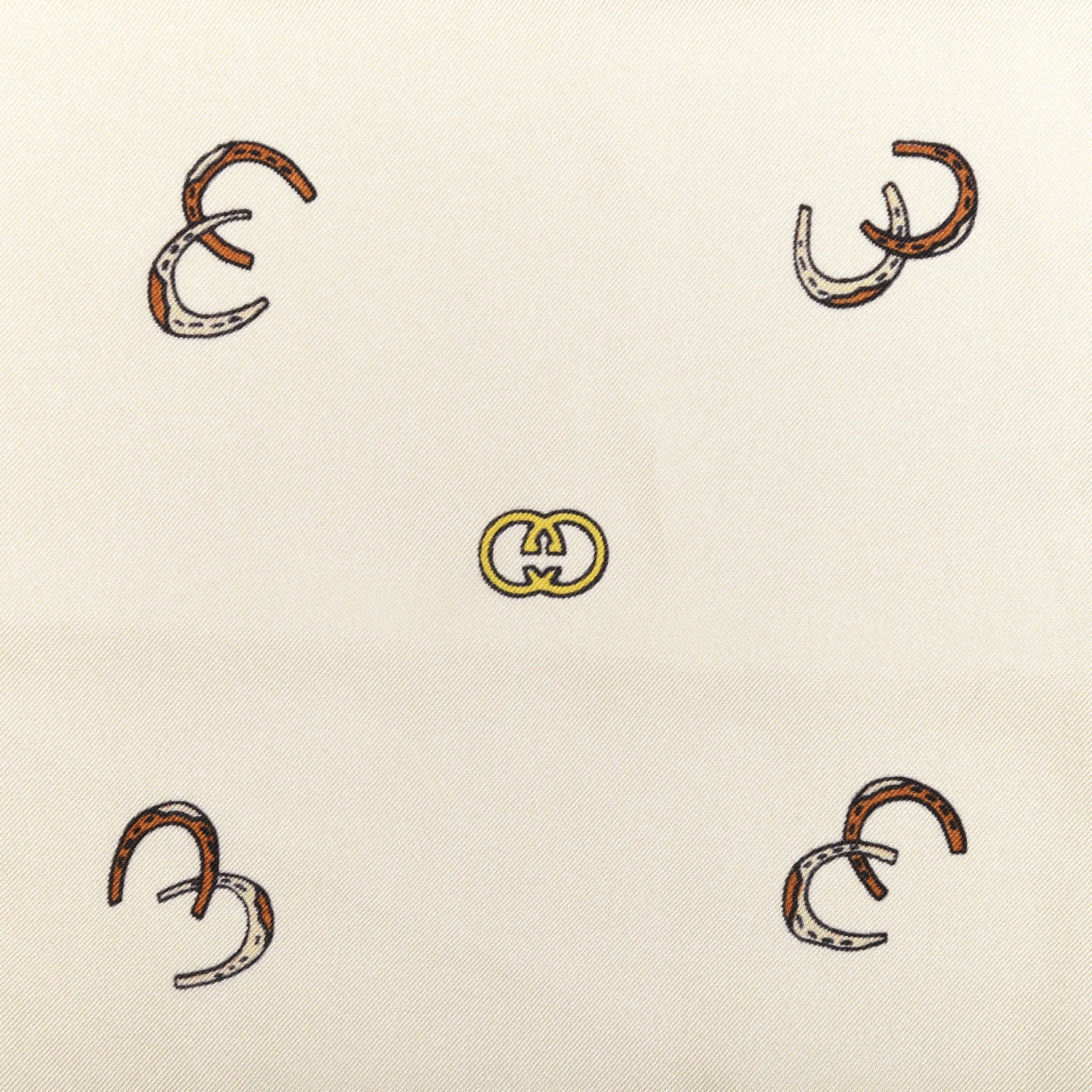 Gucci Silk Twill Poket Logos Pocket Square Ivory 4 of 4
