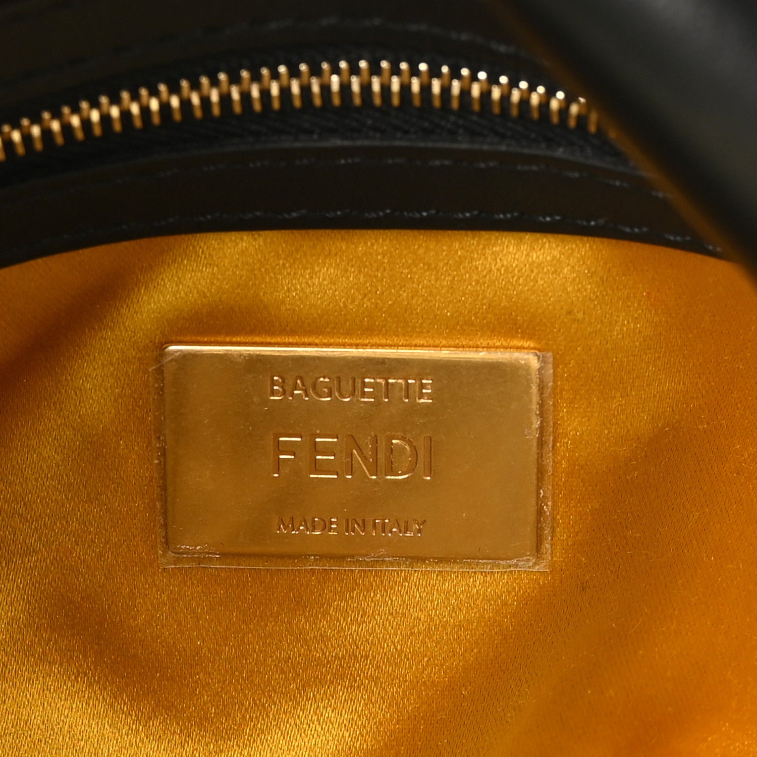 Fendi Shearling Vitello Vernice Mou Pequin Striped Baguette Tobacco Black 6 of 10