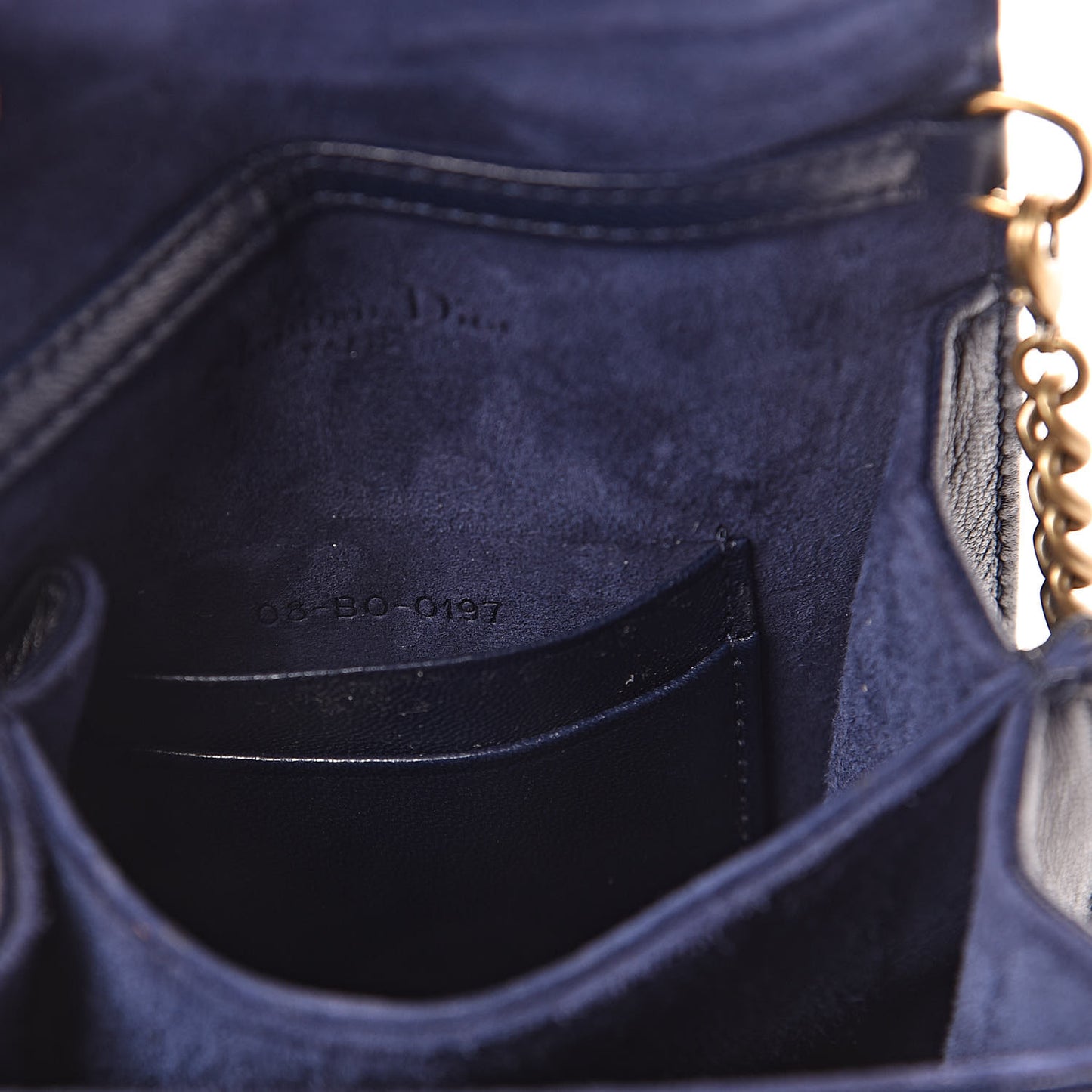 Lambskin Studded Vertical Diorama Indigo
