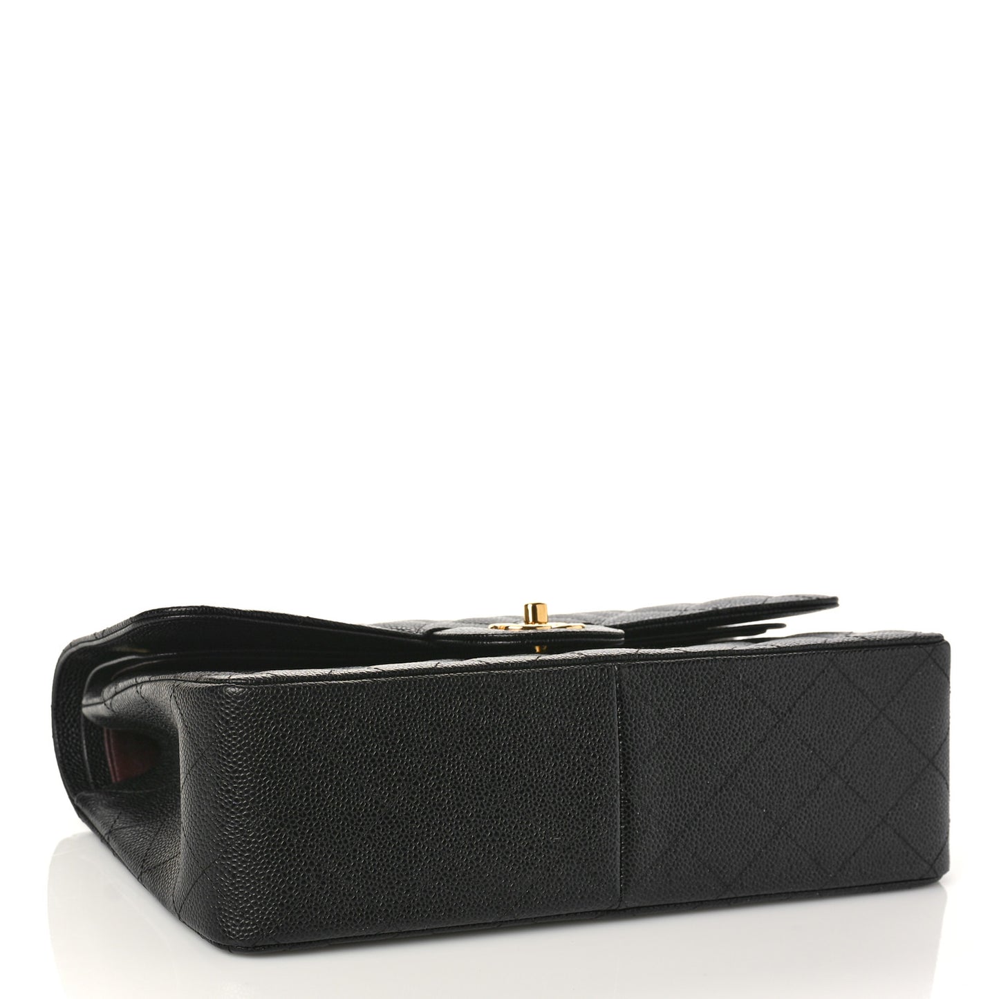 Caviar Quilted Jumbo Double Flap Black