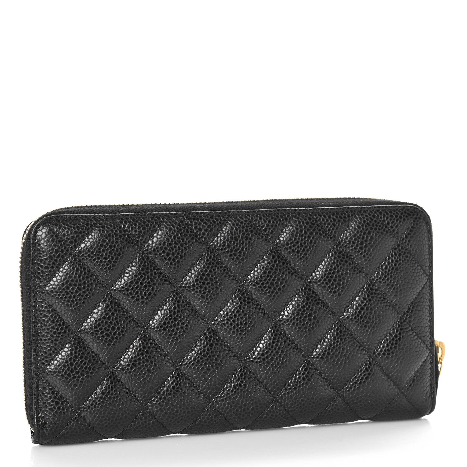Chanel Caviar Quilted Large Gusset Zip Around Wallet Black 3 of 11