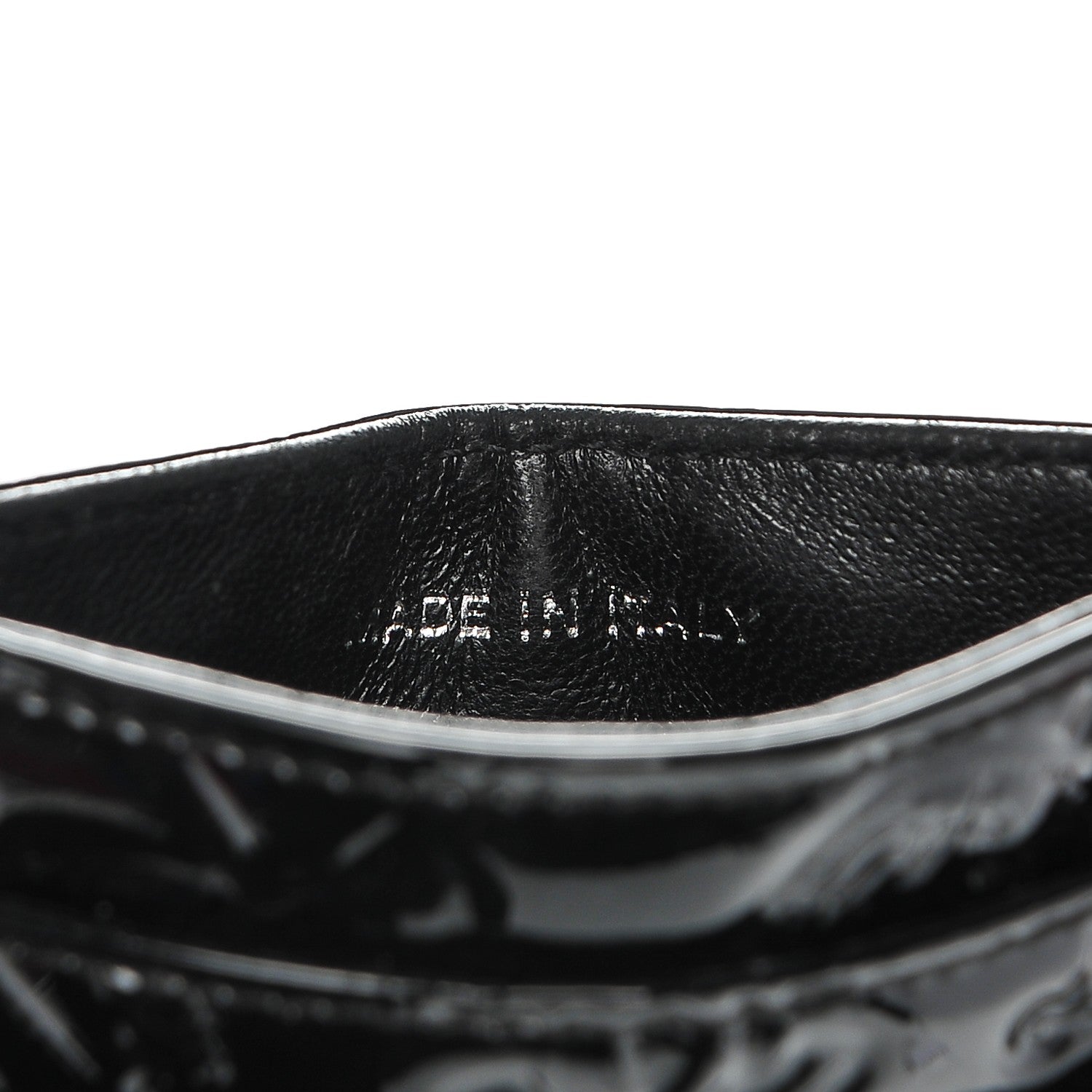 Chanel Patent Calfskin Lucky Symbols Card Holder Case Black 7 of 8