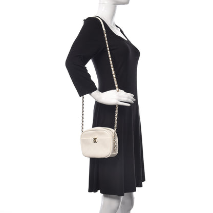 Chanel Goatskin Quilted Small Casual Trip Camera Case White 2 of 9