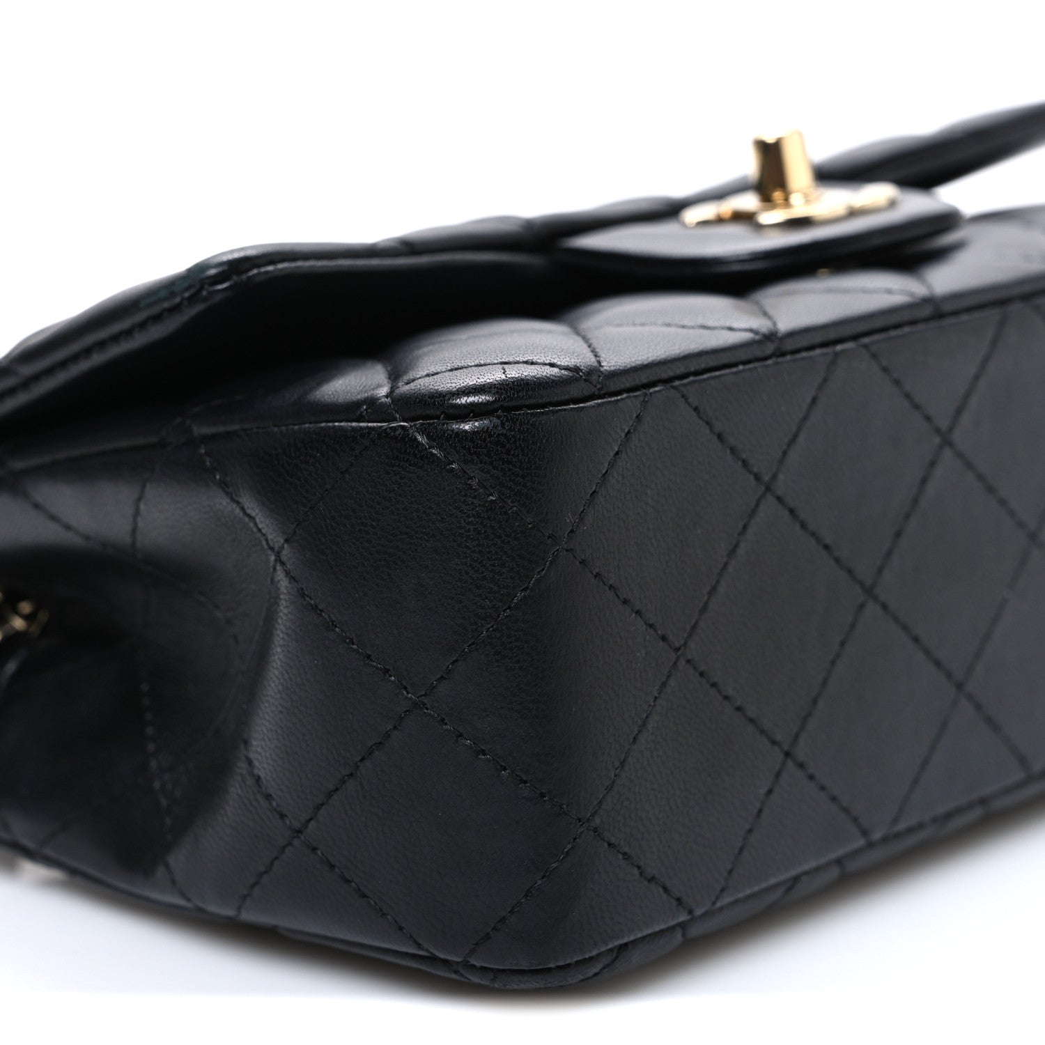 Chanel Lambskin Quilted Mini Rectangular Flap Black 9 of 10