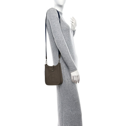 Hermes Taurillon Clemence Amazone Evelyne TPM Etoupe Bleu Indigo 2 of 10