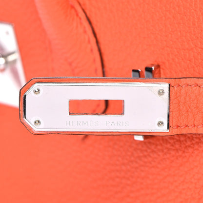 Hermes Taurillon Clemence Birkin 30 Orange Poppy 23 of 33