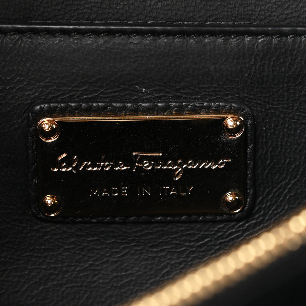 Salvatore Ferragamo Grained Calfskin Ably Shoulder Bag Black 6 of 12