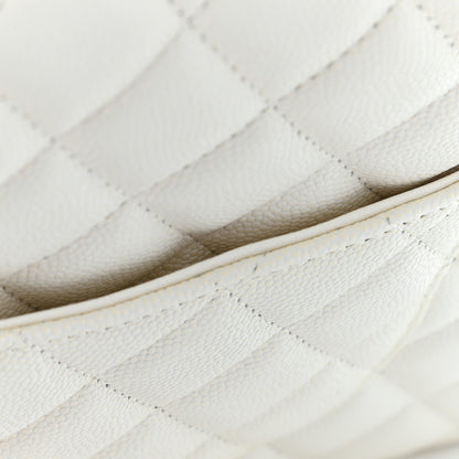 Chanel Caviar Quilted Flap Clutch White 11 of 12