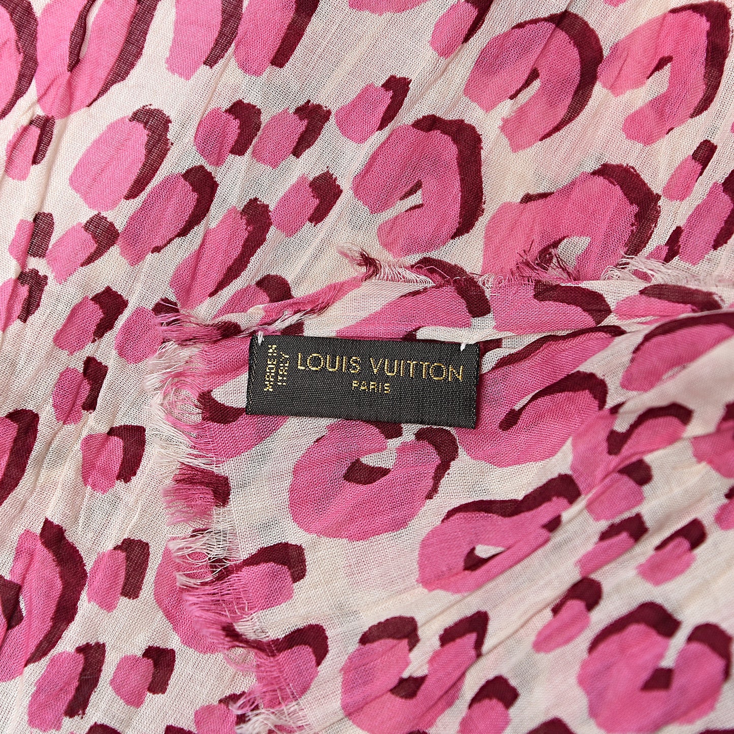 Cotton Leopard Pareo Blanc Corail