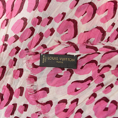 Louis Vuitton Cotton Leopard Pareo Blanc Corail 4 of 5