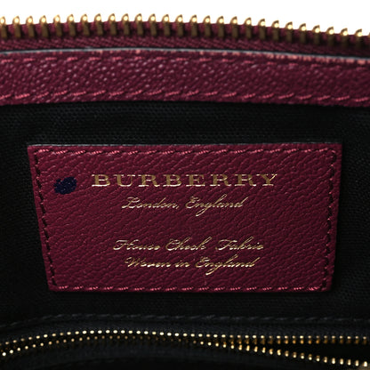 Burberry Soft Grain Calfskin House Check Small Helmsley Crossbody Dark Plum 5 of 8