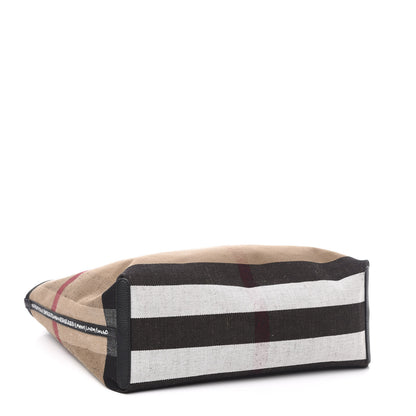 Burberry Coated Canvas Mega Check Medium Doodle Tote Black 7 of 14