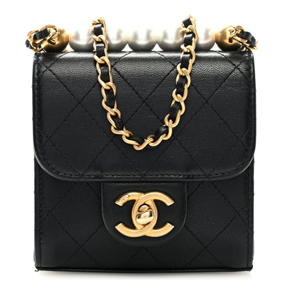Chanel Goatskin Chic Pearls Clutch On Chain Black 1 of 9