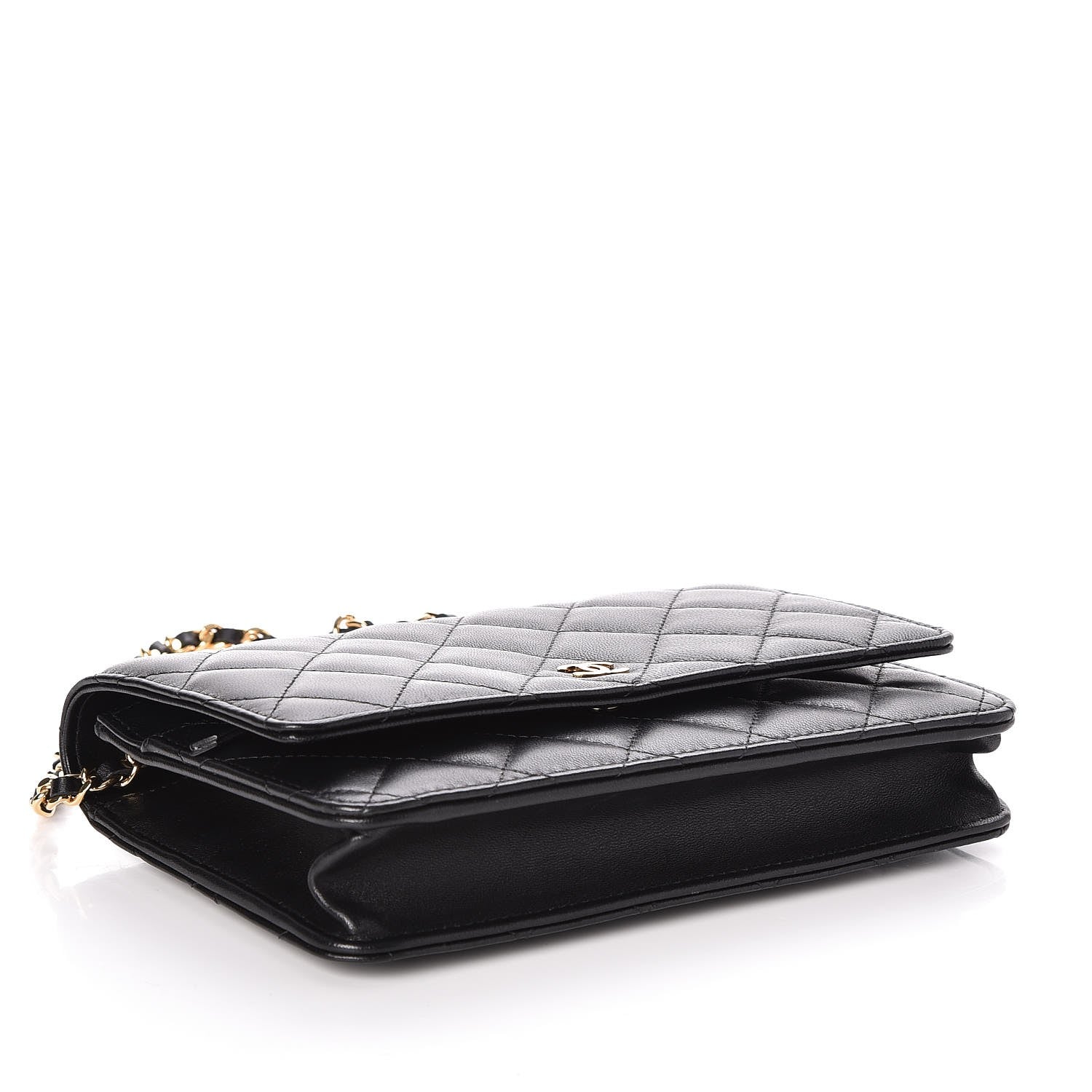 Chanel Lambskin Quilted Wallet On Chain WOC Black 4 of 9